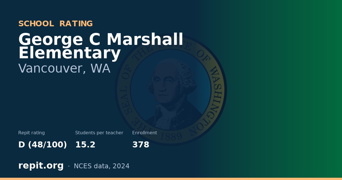 George C Marshall Elementary, Vancouver, WA — Repit school rating D (48/100)