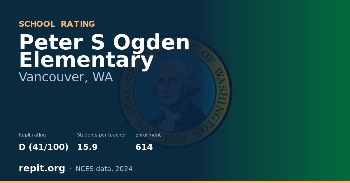 Peter S Ogden Elementary, Vancouver, WA — Repit school rating D (41/100)