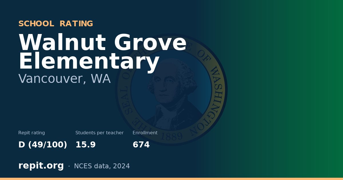 Walnut Grove Elementary, Vancouver, WA — Repit school rating D (49/100)