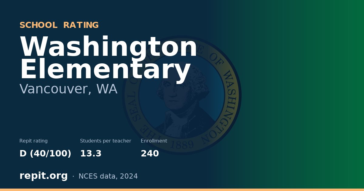 Washington Elementary, Vancouver, WA — Repit school rating D (40/100)