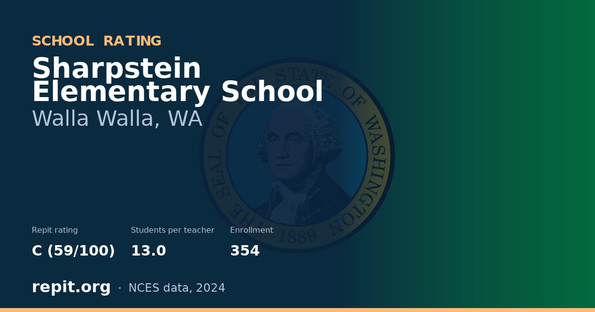 Sharpstein Elementary School, Walla Walla, WA — Repit school rating C (59/100)