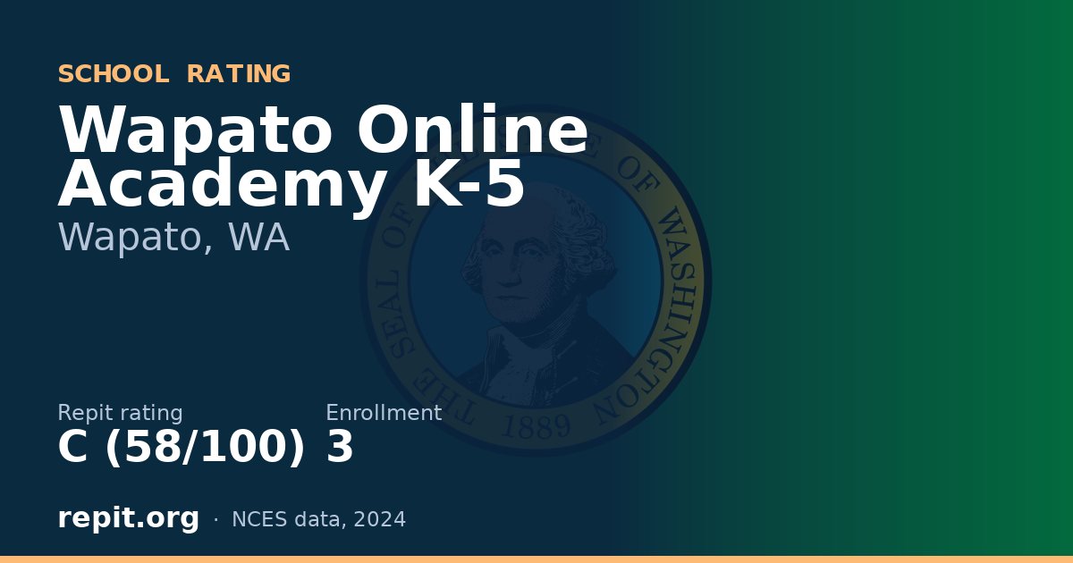 Wapato Online Academy K-5, Wapato, WA — Repit school rating C (58/100)