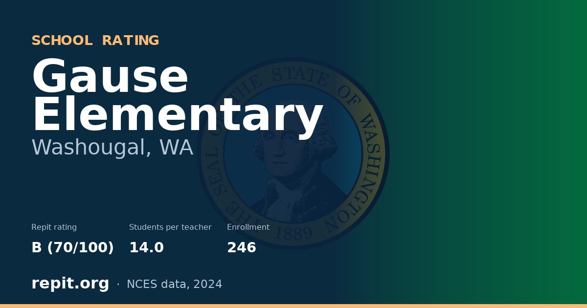 Gause Elementary, Washougal, WA — Repit school rating B (70/100)