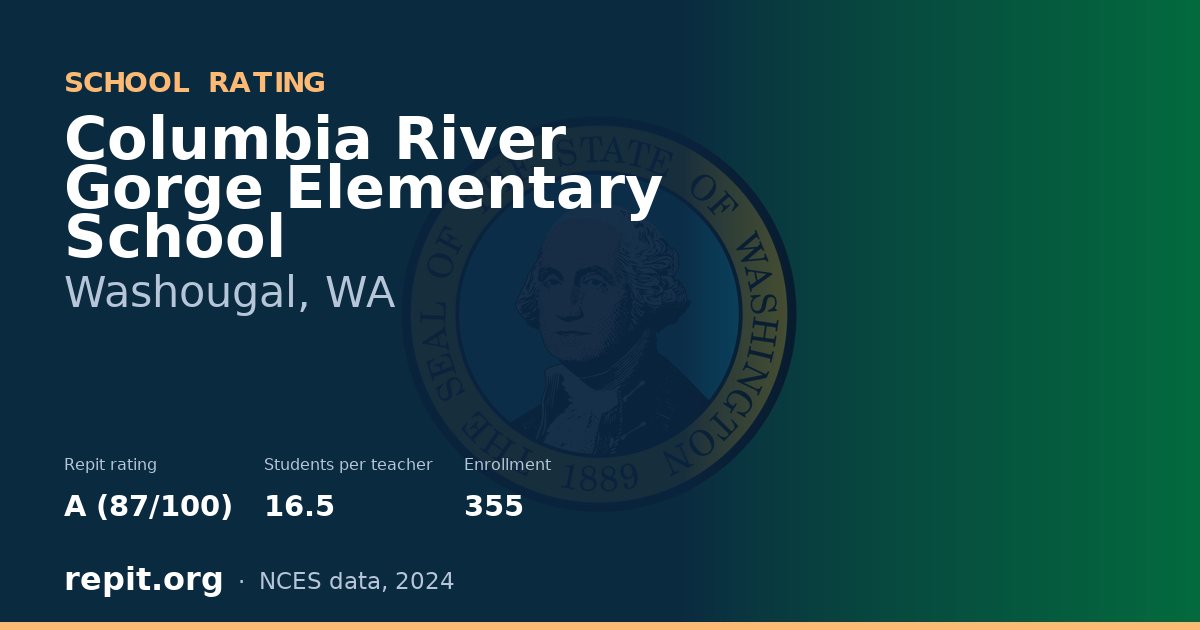 Columbia River Gorge Elementary School, Washougal, WA — Repit school rating A (87/100)