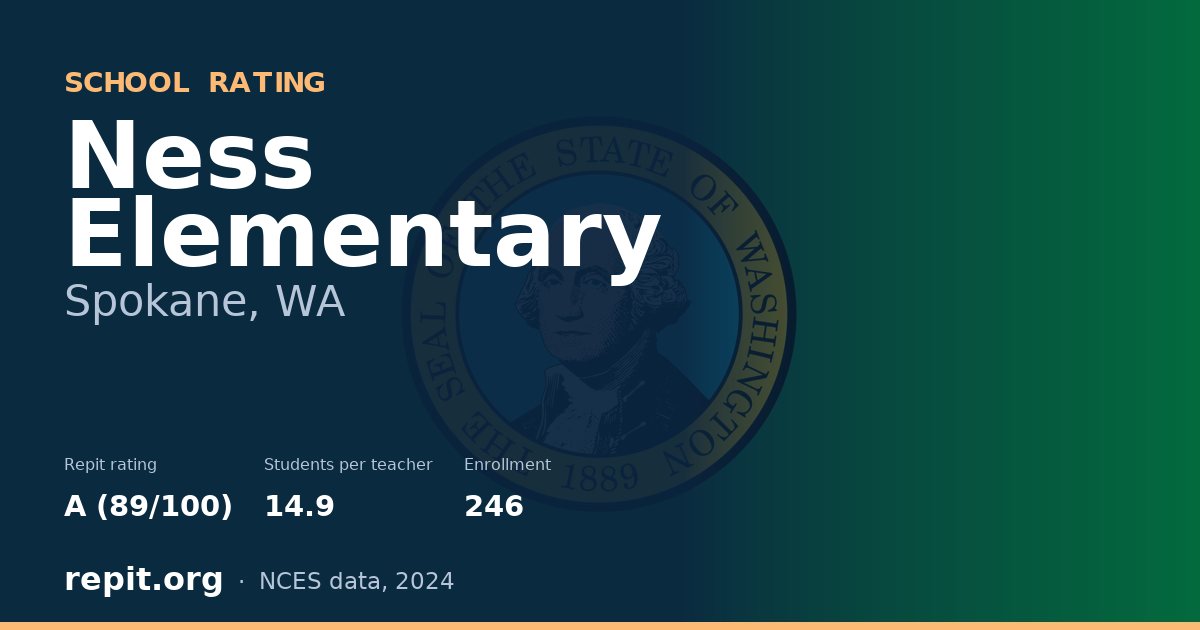 Ness Elementary, Spokane, WA — Repit school rating A (89/100)