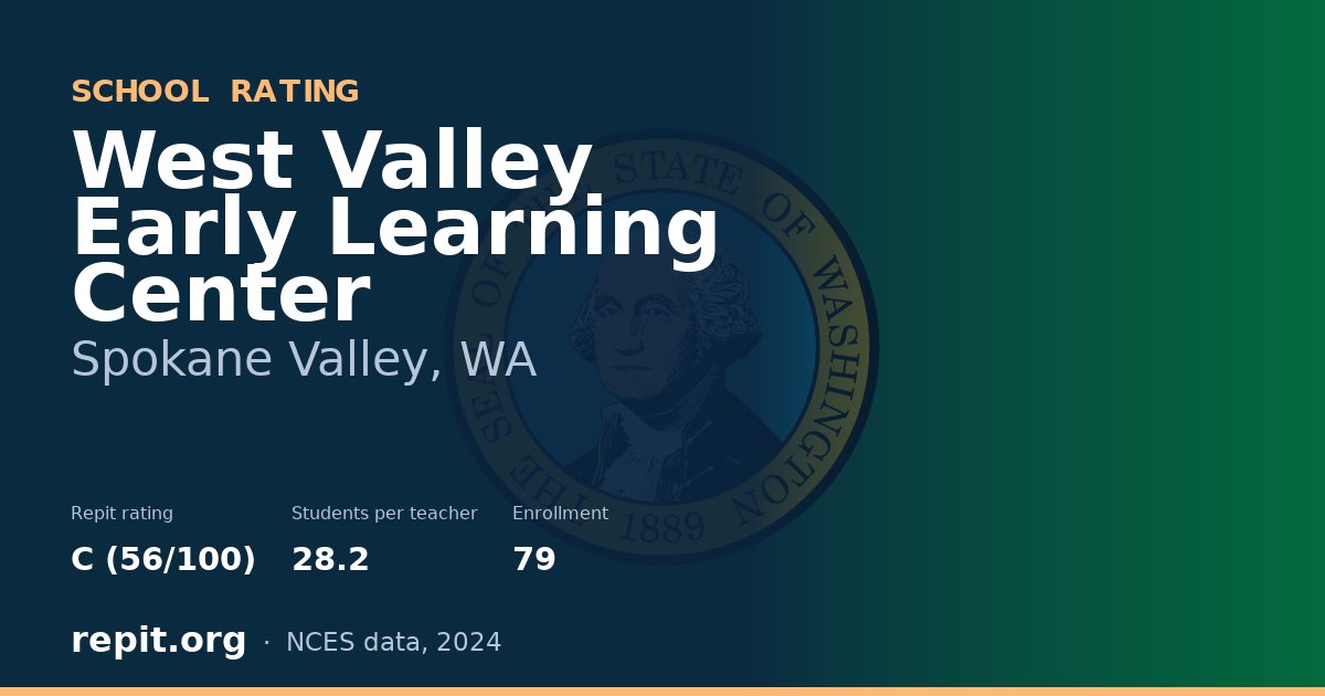 West Valley Early Learning Center, Spokane Valley, WA — Repit school rating C (56/100)