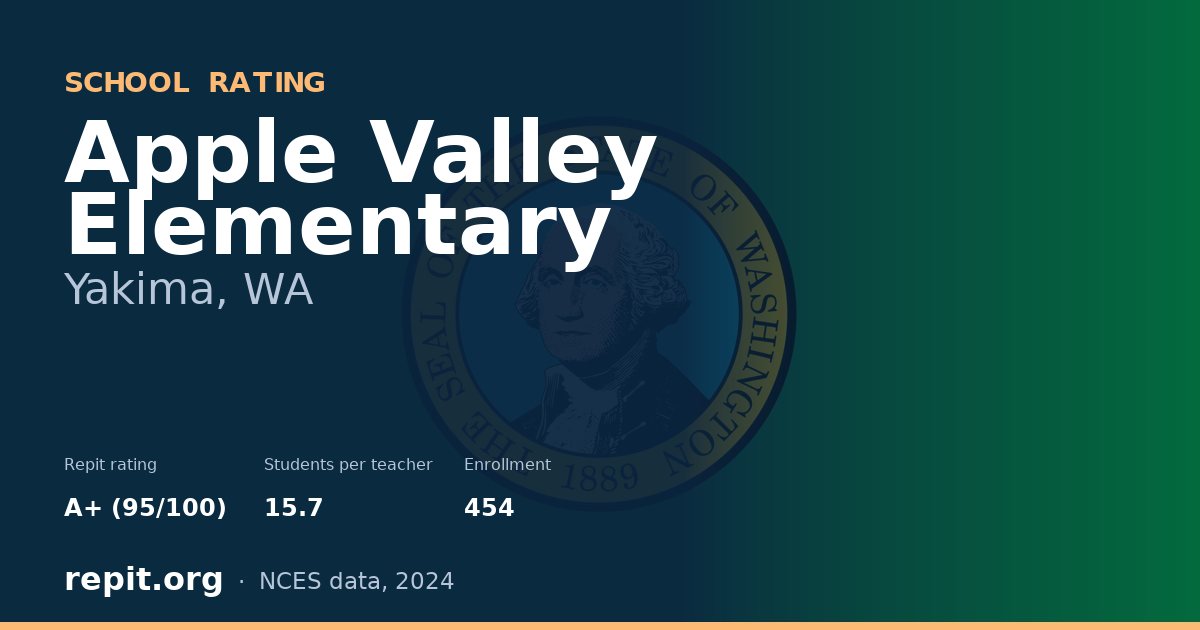 Apple Valley Elementary, Yakima, WA — Repit school rating A+ (95/100)