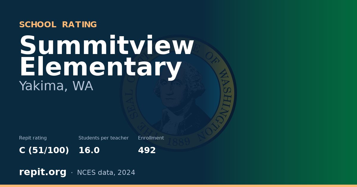 Summitview Elementary, Yakima, WA — Repit school rating C (51/100)
