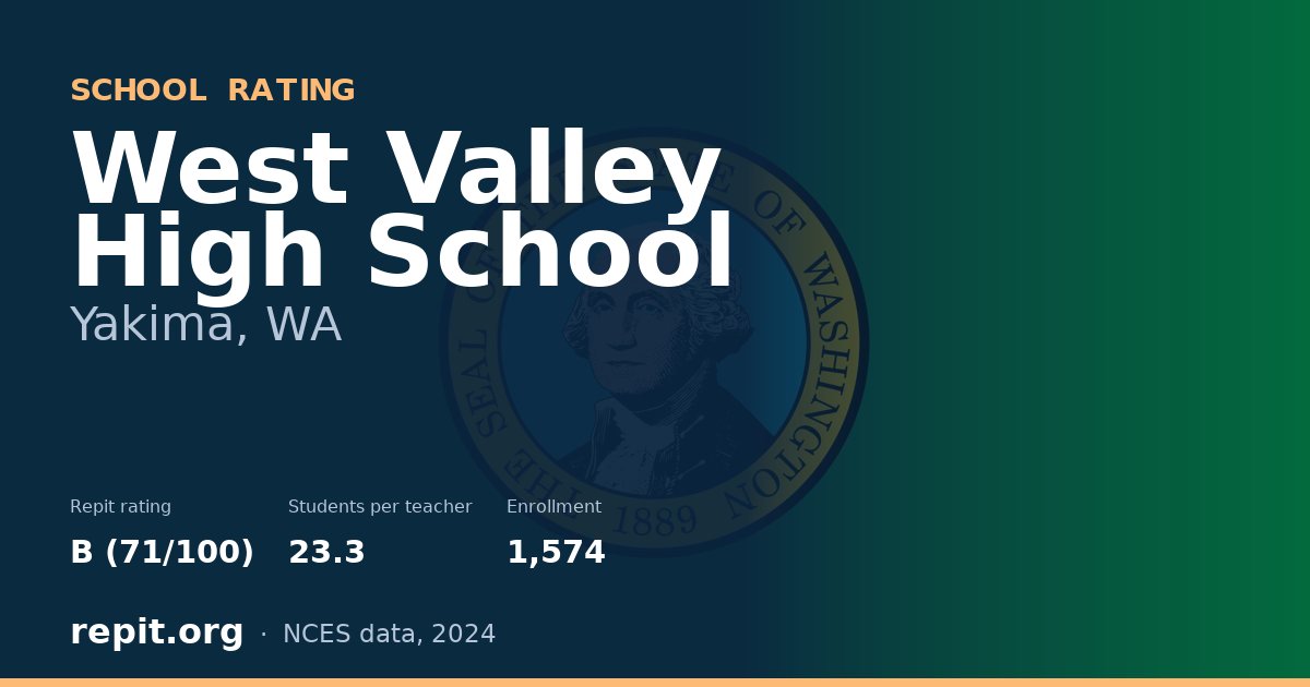 West Valley High School, Yakima, WA — Repit school rating B (71/100)