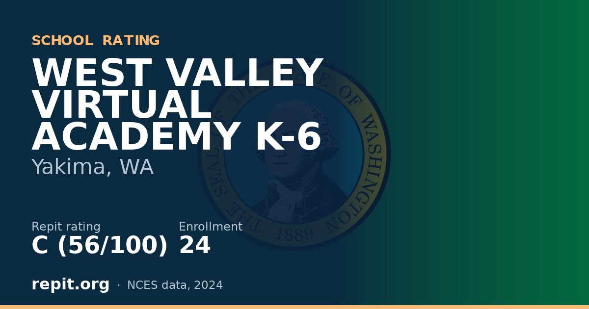 WEST VALLEY VIRTUAL ACADEMY K-6, Yakima, WA — Repit school rating C (56/100)