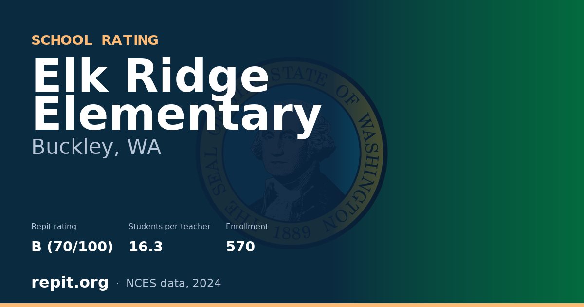 Elk Ridge Elementary, Buckley, WA — Repit school rating B (70/100)