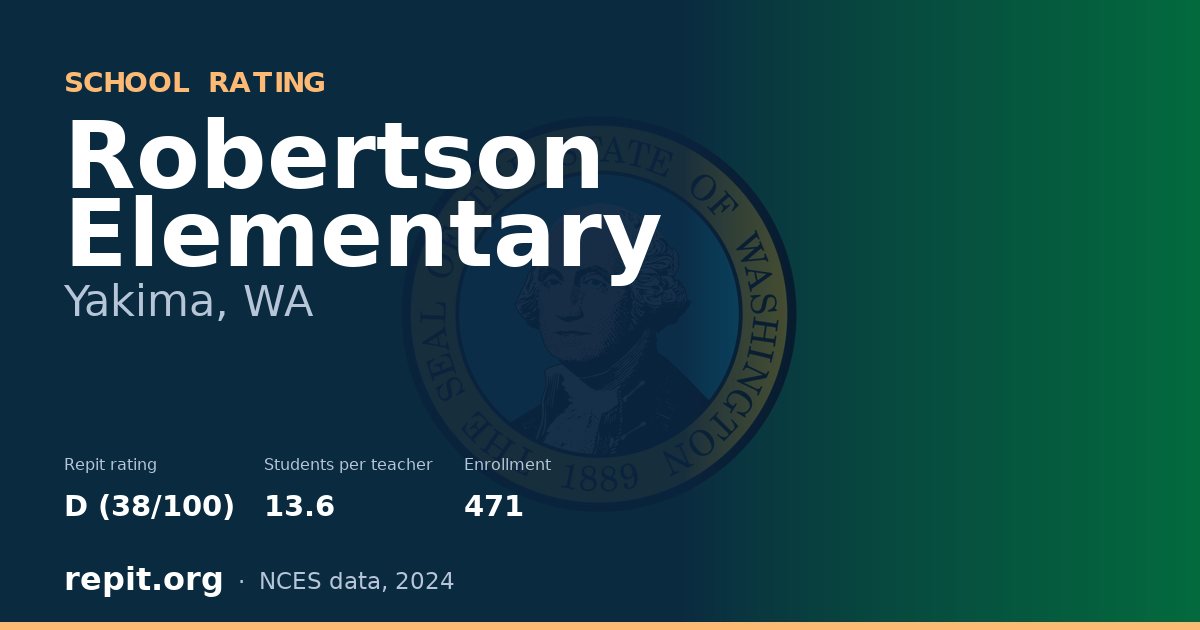 Robertson Elementary, Yakima, WA — Repit school rating D (38/100)