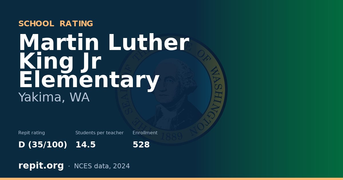 Martin Luther King Jr Elementary, Yakima, WA — Repit school rating D (35/100)