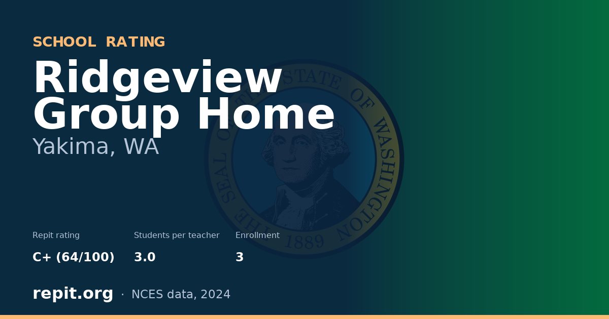 Ridgeview Group Home, Yakima, WA — Repit school rating C+ (64/100)
