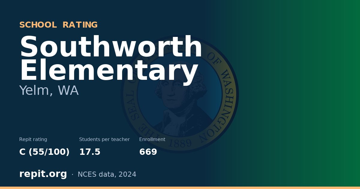 Southworth Elementary, Yelm, WA — Repit school rating C (55/100)