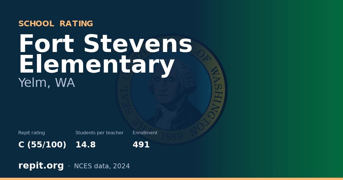 Fort Stevens Elementary, Yelm, WA — Repit school rating C (55/100)