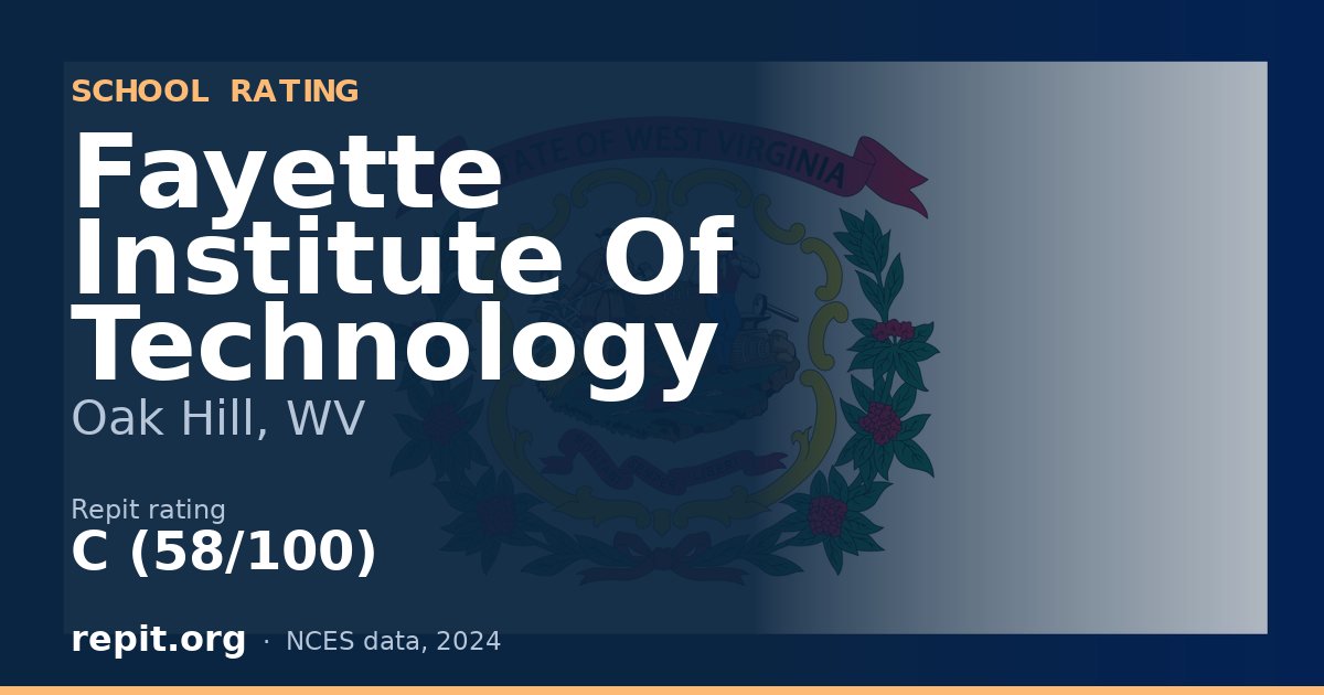 Fayette Institute Of Technology, Oak Hill, WV — Repit school rating C (58/100)