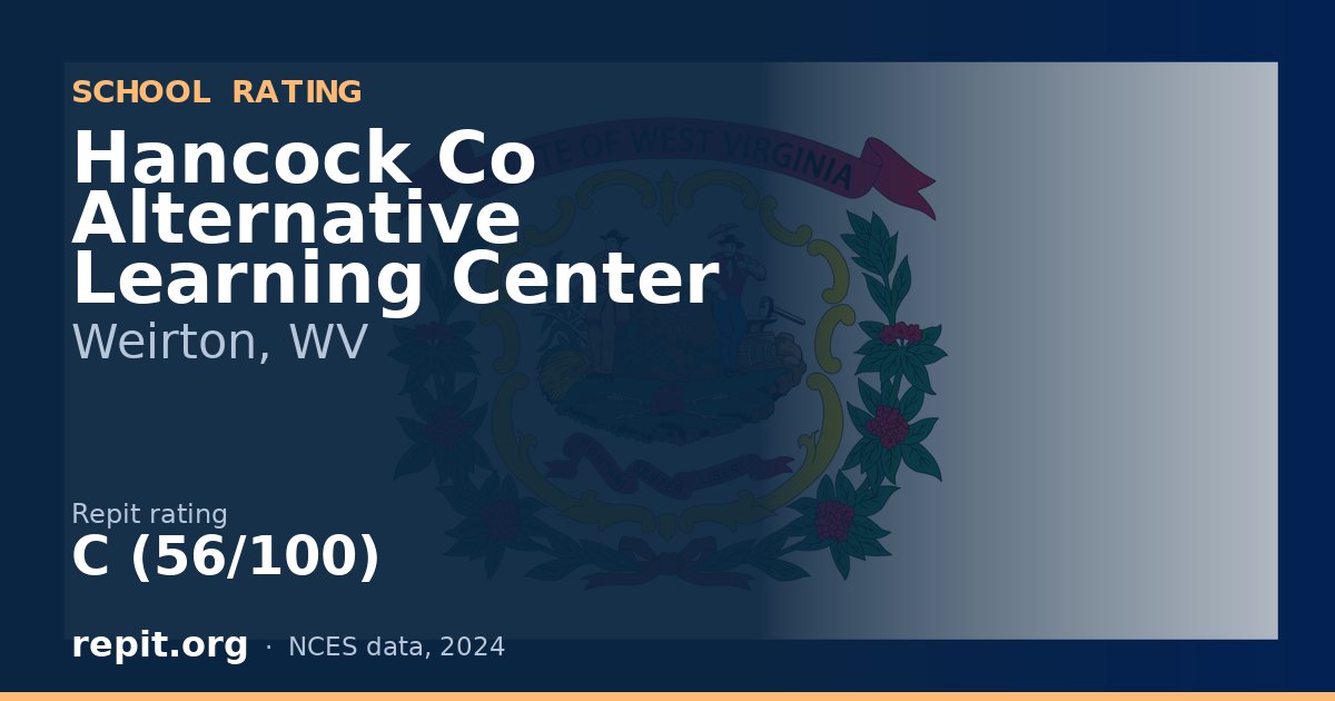 Hancock Co Alternative Learning Center, Weirton, WV — Repit school rating C (56/100)