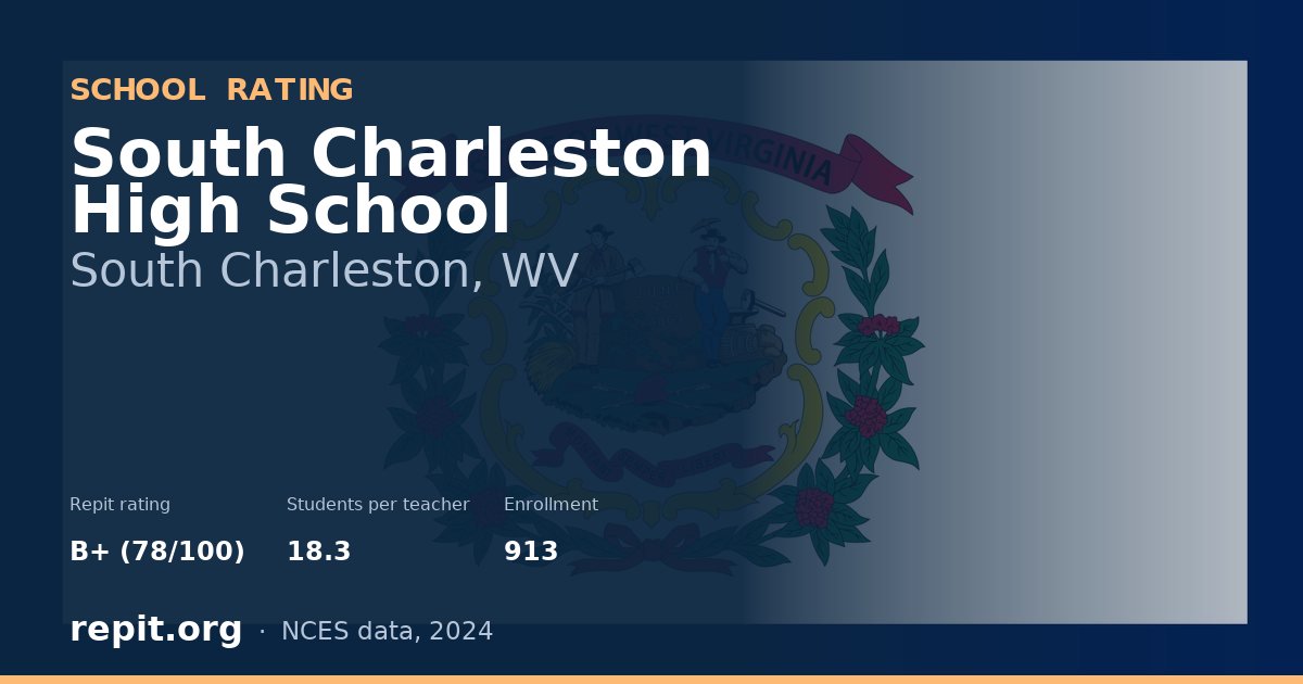 South Charleston High School, South Charleston, WV — Repit school rating B+ (78/100)
