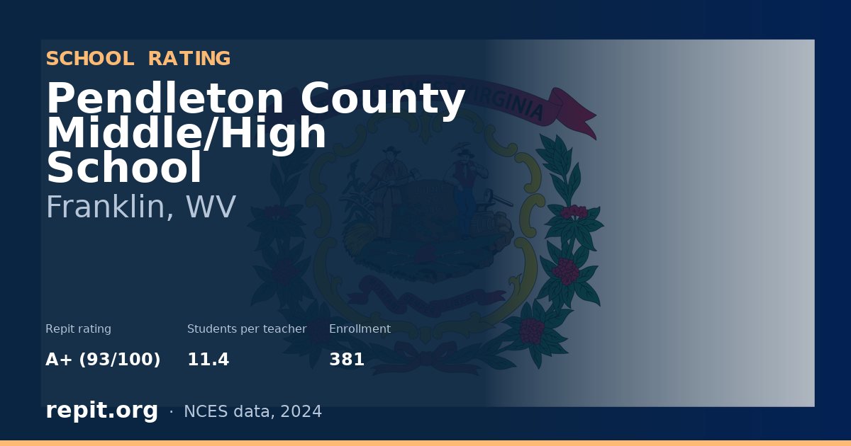 Pendleton County Middle/High School, Franklin, WV — Repit school rating A+ (93/100)