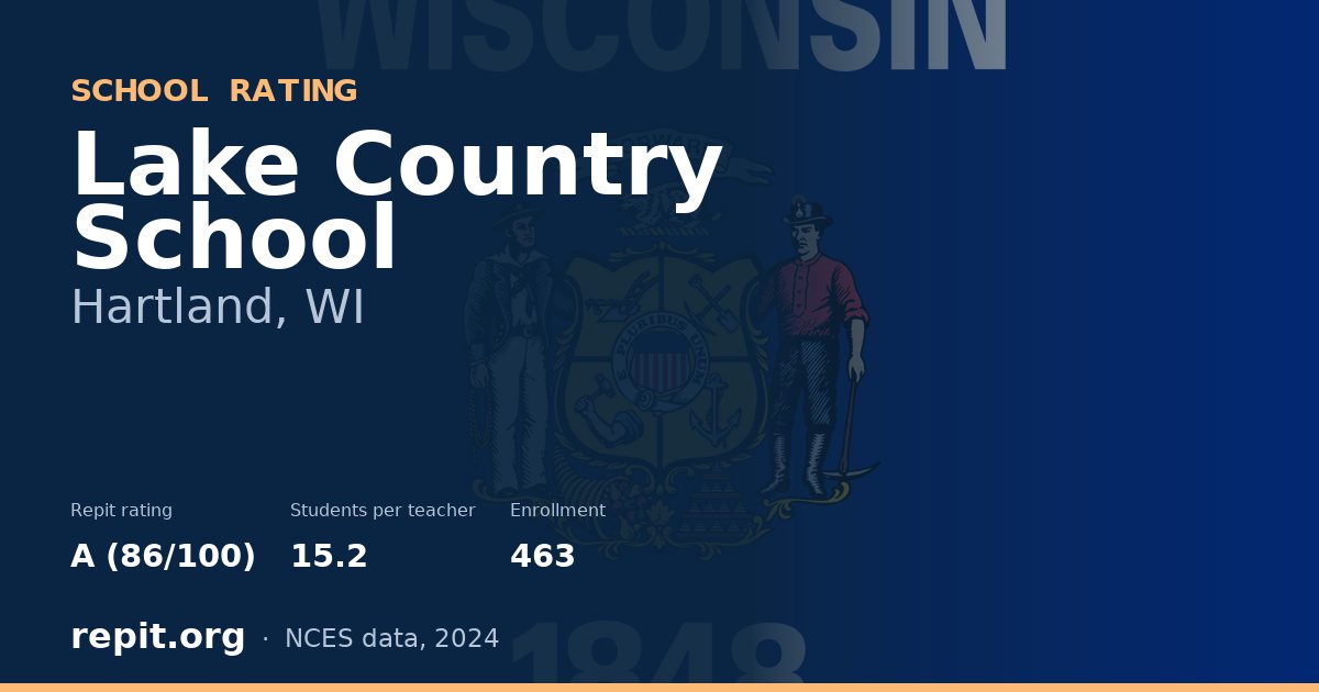 Lake Country School, Hartland, WI — Repit school rating A (86/100)