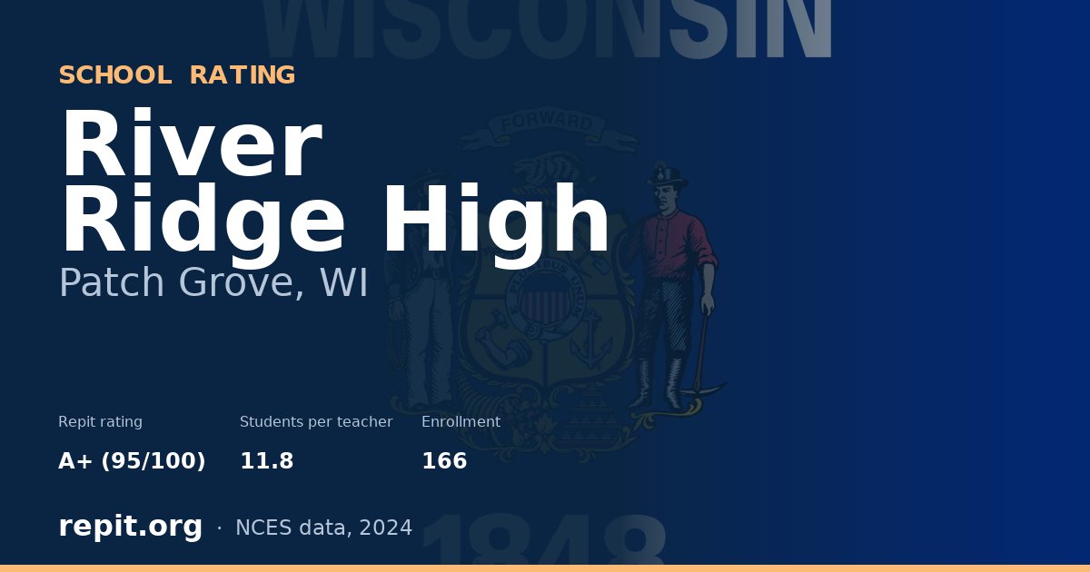 River Ridge High, Patch Grove, WI — Repit school rating A+ (95/100)