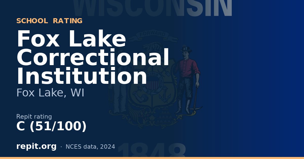Fox Lake Correctional Institution, Fox Lake, WI — Repit school rating C (51/100)