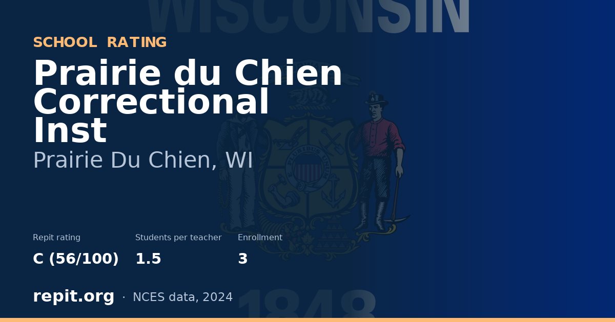 Prairie du Chien Correctional Inst, Prairie Du Chien, WI — Repit school rating C (56/100)