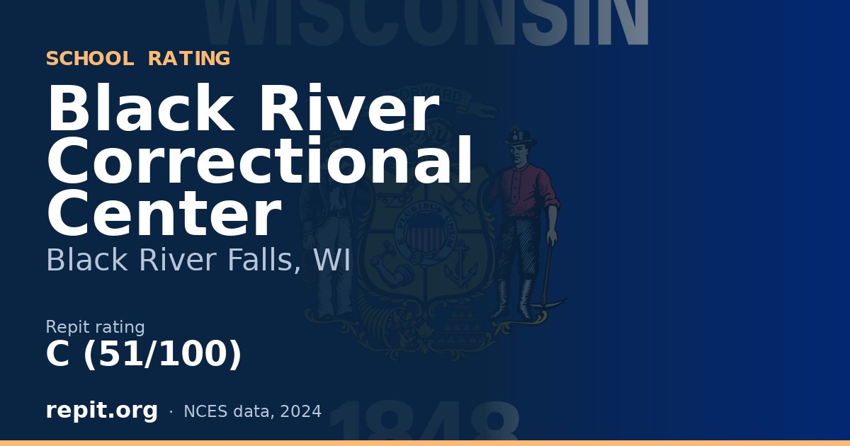 Black River Correctional Center, Black River Falls, WI — Repit school rating C (51/100)