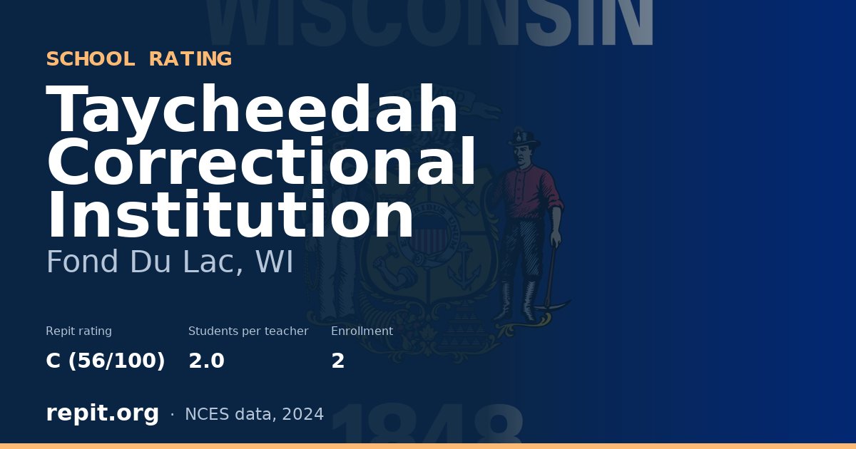 Taycheedah Correctional Institution, Fond Du Lac, WI — Repit school rating C (56/100)