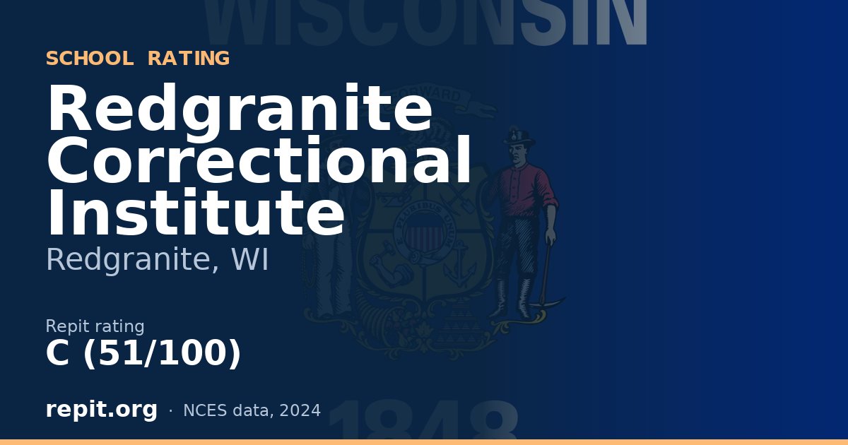 Redgranite Correctional Institute, Redgranite, WI — Repit school rating C (51/100)