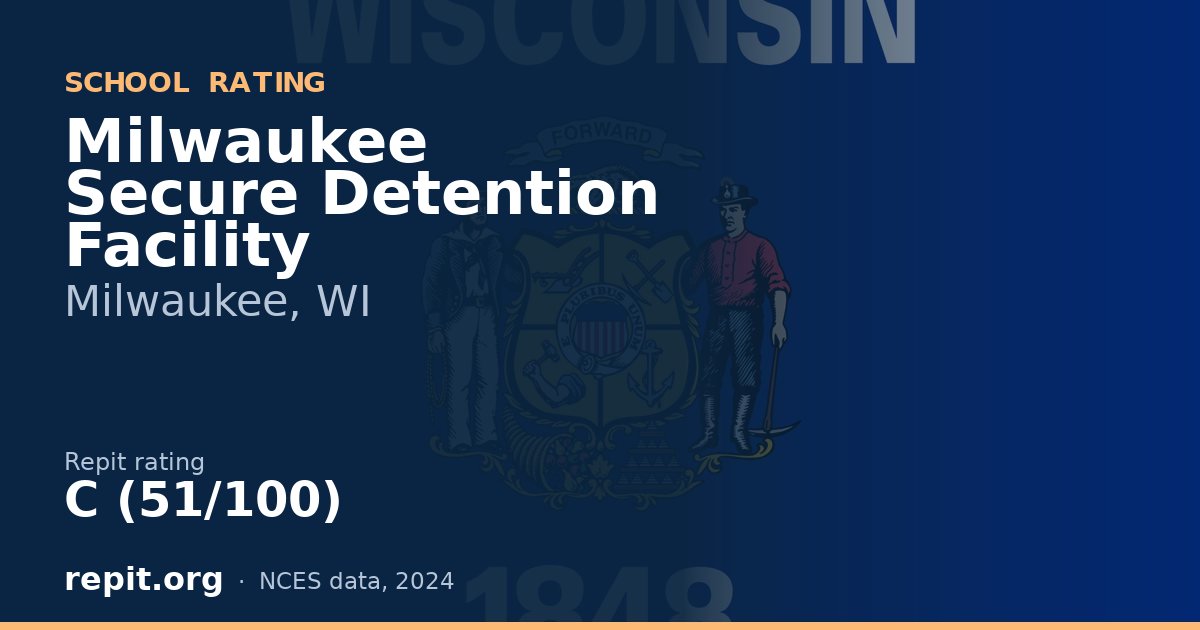 Milwaukee Secure Detention Facility, Milwaukee, WI — Repit school rating C (51/100)