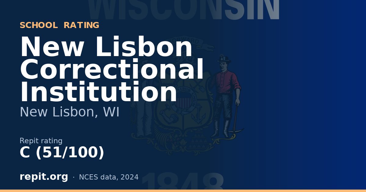 New Lisbon Correctional Institution, New Lisbon, WI — Repit school rating C (51/100)