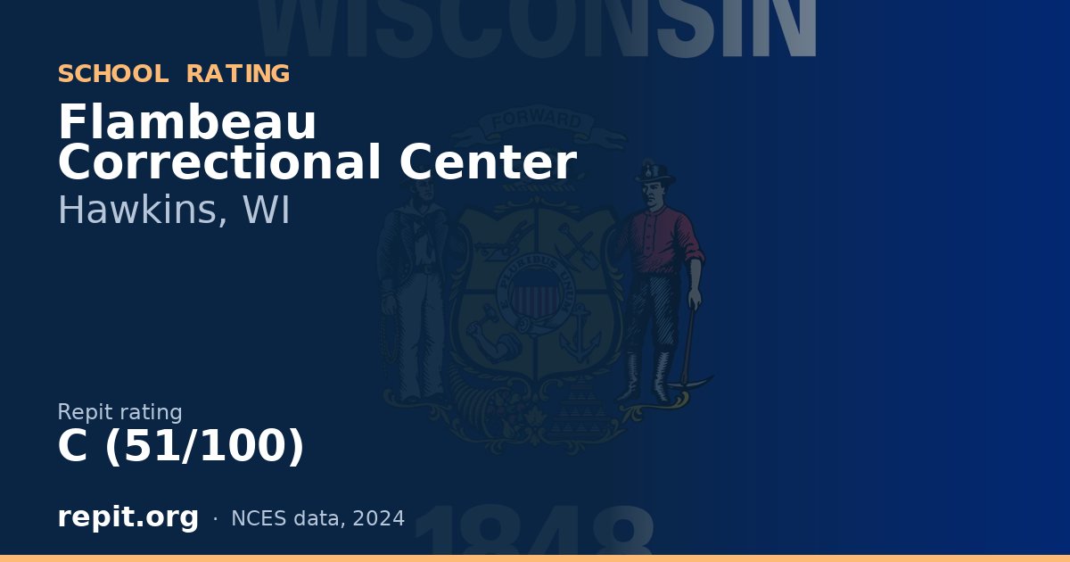 Flambeau Correctional Center, Hawkins, WI — Repit school rating C (51/100)