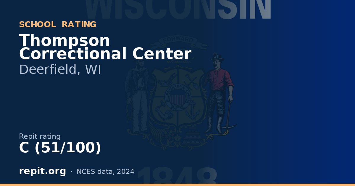 Thompson Correctional Center, Deerfield, WI — Repit school rating C (51/100)
