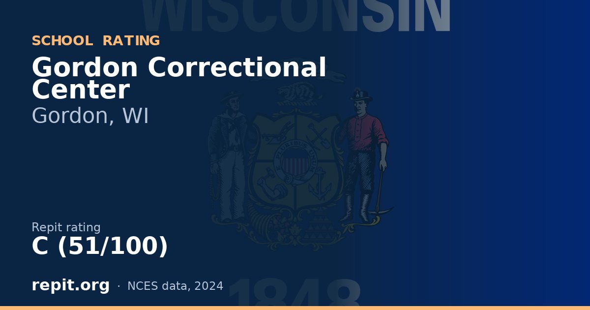 Gordon Correctional Center, Gordon, WI — Repit school rating C (51/100)