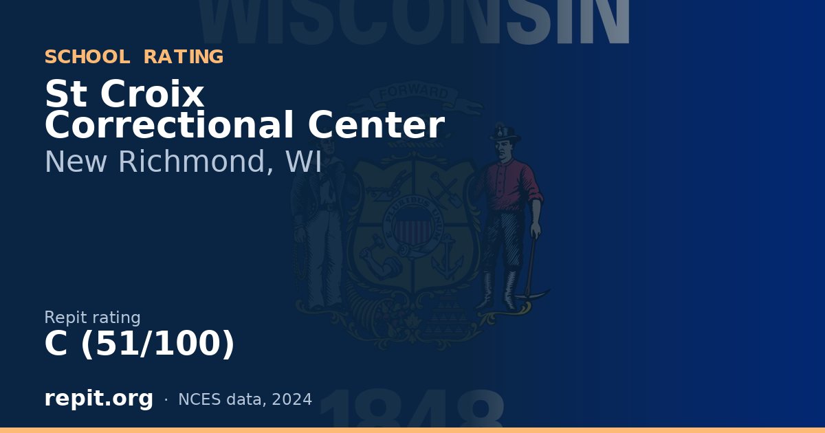 St Croix Correctional Center, New Richmond, WI — Repit school rating C (51/100)