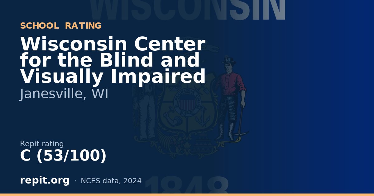 Wisconsin Center for the Blind and Visually Impaired, Janesville, WI — Repit school rating C (53/100)