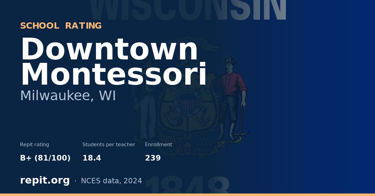 Downtown Montessori, Milwaukee, WI — Repit school rating B+ (81/100)