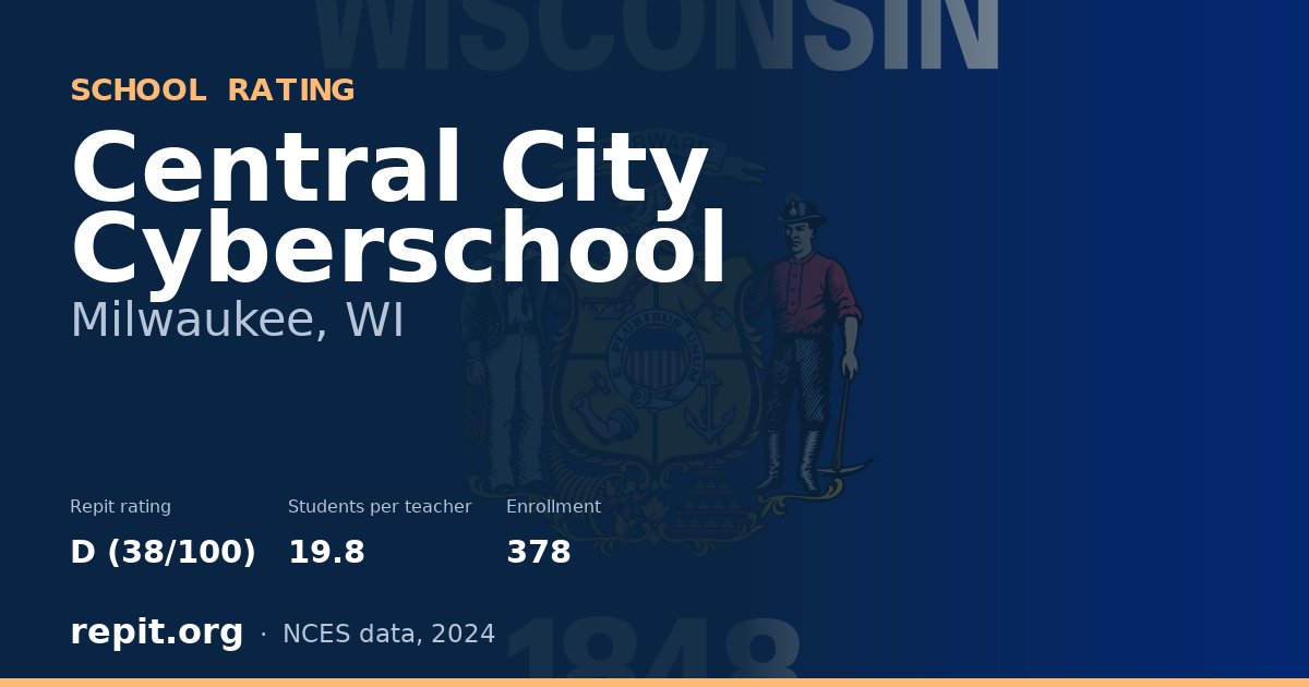 Central City Cyberschool, Milwaukee, WI — Repit school rating D (38/100)