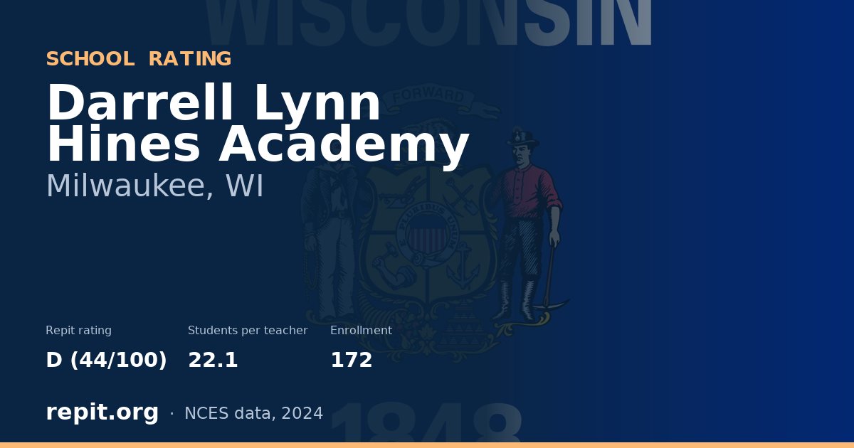 Darrell Lynn Hines Academy, Milwaukee, WI — Repit school rating D (44/100)