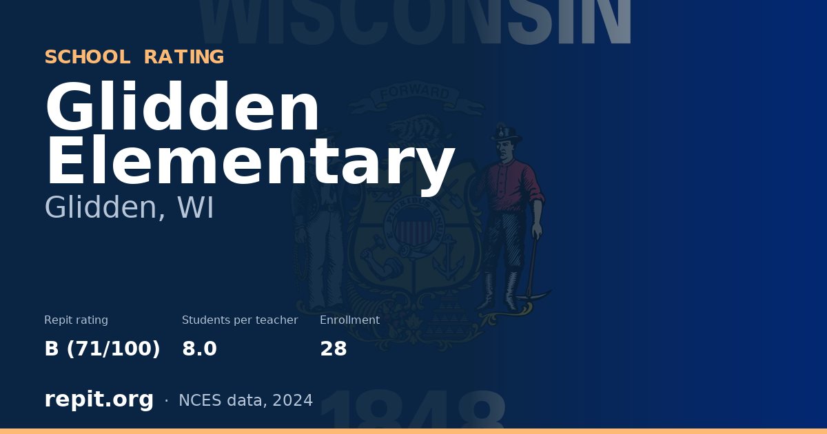 Glidden Elementary, Glidden, WI — Repit school rating B (71/100)