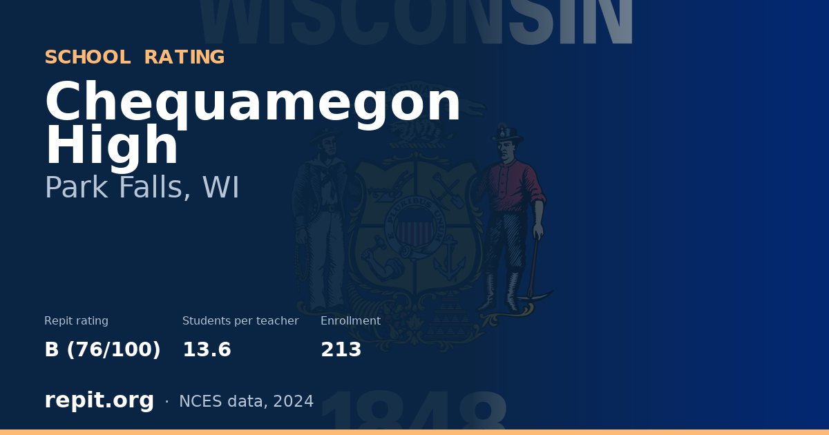 Chequamegon High, Park Falls, WI — Repit school rating B (76/100)
