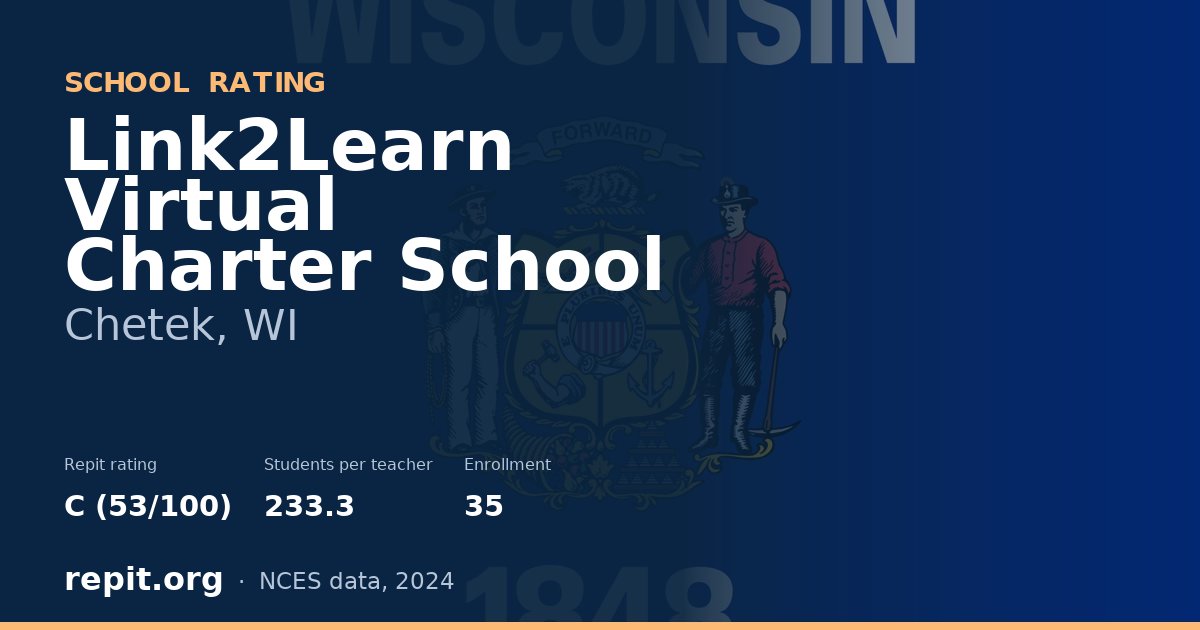 Link2Learn Virtual Charter School, Chetek, WI — Repit school rating C (53/100)