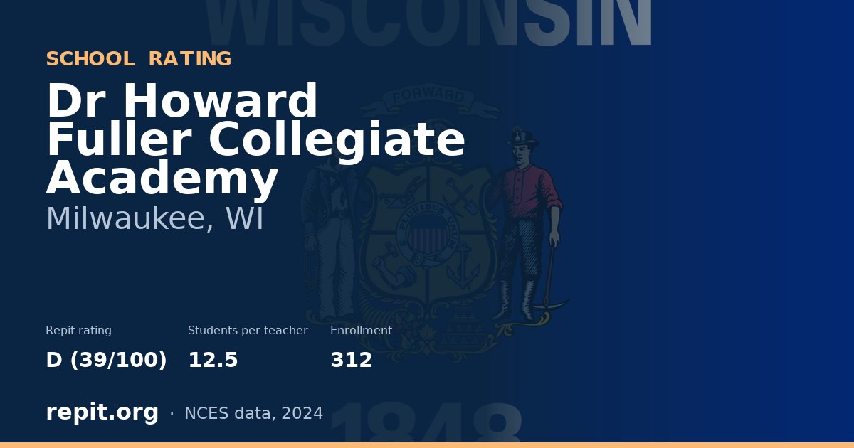 Dr Howard Fuller Collegiate Academy, Milwaukee, WI — Repit school rating D (39/100)