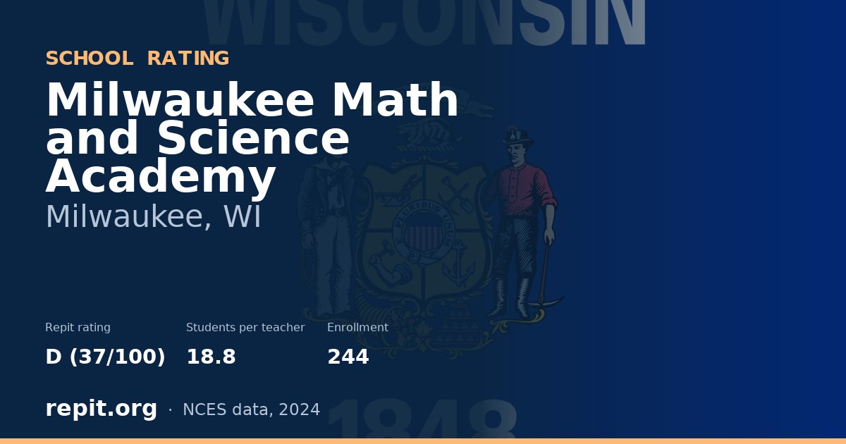 Milwaukee Math and Science Academy, Milwaukee, WI — Repit school rating D (37/100)