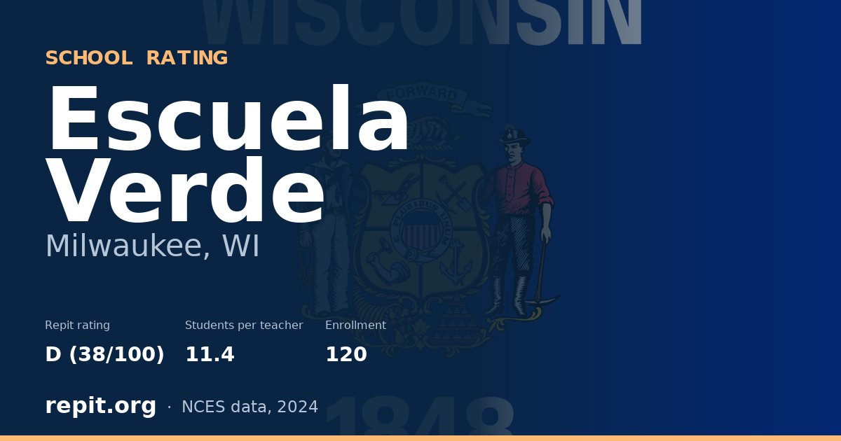 Escuela Verde, Milwaukee, WI — Repit school rating D (38/100)