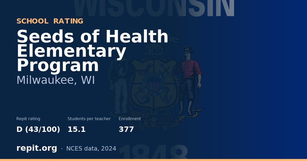 Seeds of Health Elementary Program, Milwaukee, WI — Repit school rating D (43/100)