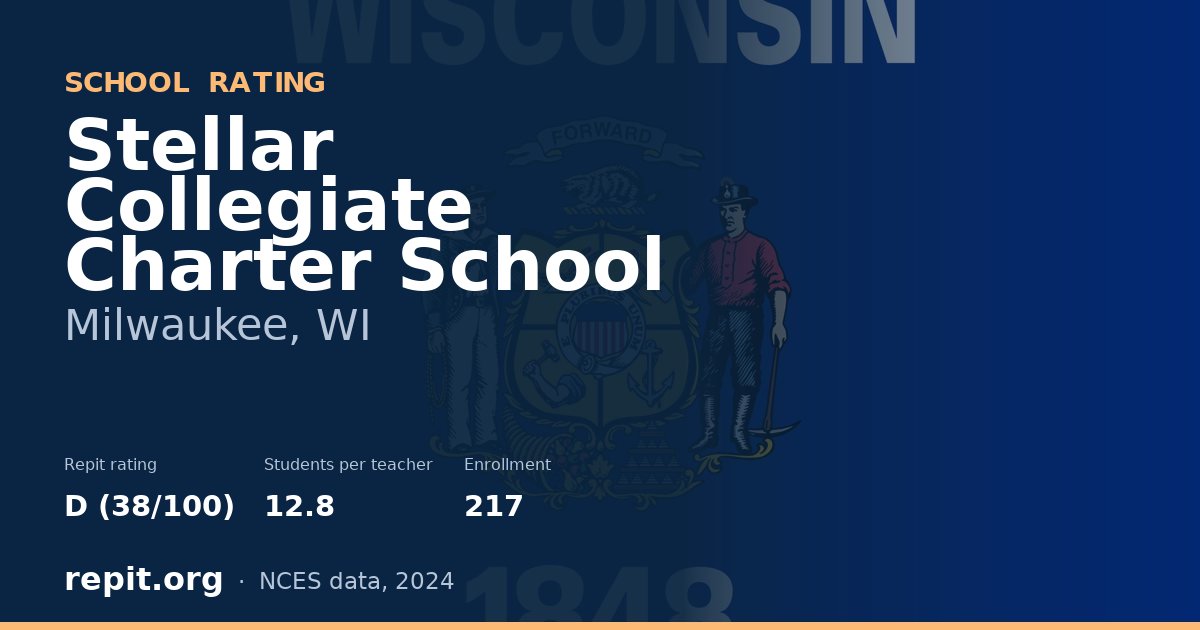 Stellar Collegiate Charter School, Milwaukee, WI — Repit school rating D (38/100)