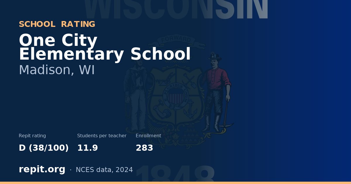 One City Elementary School, Madison, WI — Repit school rating D (38/100)